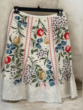 FARM RIO Future Paradise Summer Garden Skirt Off White Perfect Condition Size 4